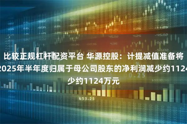比较正规杠杆配资平台 华源控股：计提减值准备将导致2025年半年度归属于母公司股东的净利润减少约1124万元